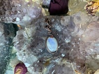 Image 1 of Dainty Rainbow Moonstone with Pink Tourmaline 