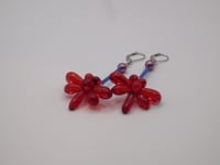 Image 3 of Red Dragonfly Earrings