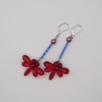 Image 1 of Red Dragonfly Earrings