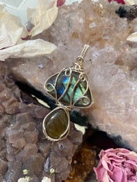 Image 2 of Silver Labradorite Mushroom Pendant