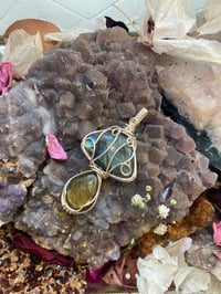 Image 1 of Silver Labradorite Mushroom Pendant
