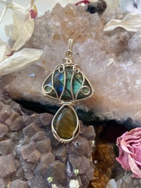 Image 3 of Silver Labradorite Mushroom Pendant