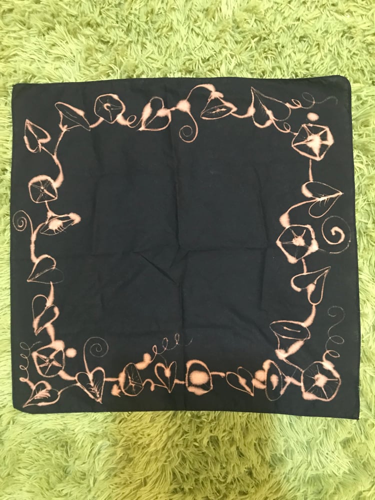 Image of Morning glory flowers and vine bandana 
