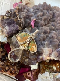 Image 2 of Silver Mushroom Style Ocean Jasper with Lemon Topaz Pendant