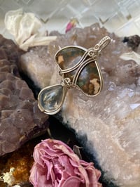Image 4 of Silver Mushroom Style Ocean Jasper with Lemon Topaz Pendant