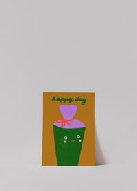 Image 2 of Postkarte - happy day / Braun