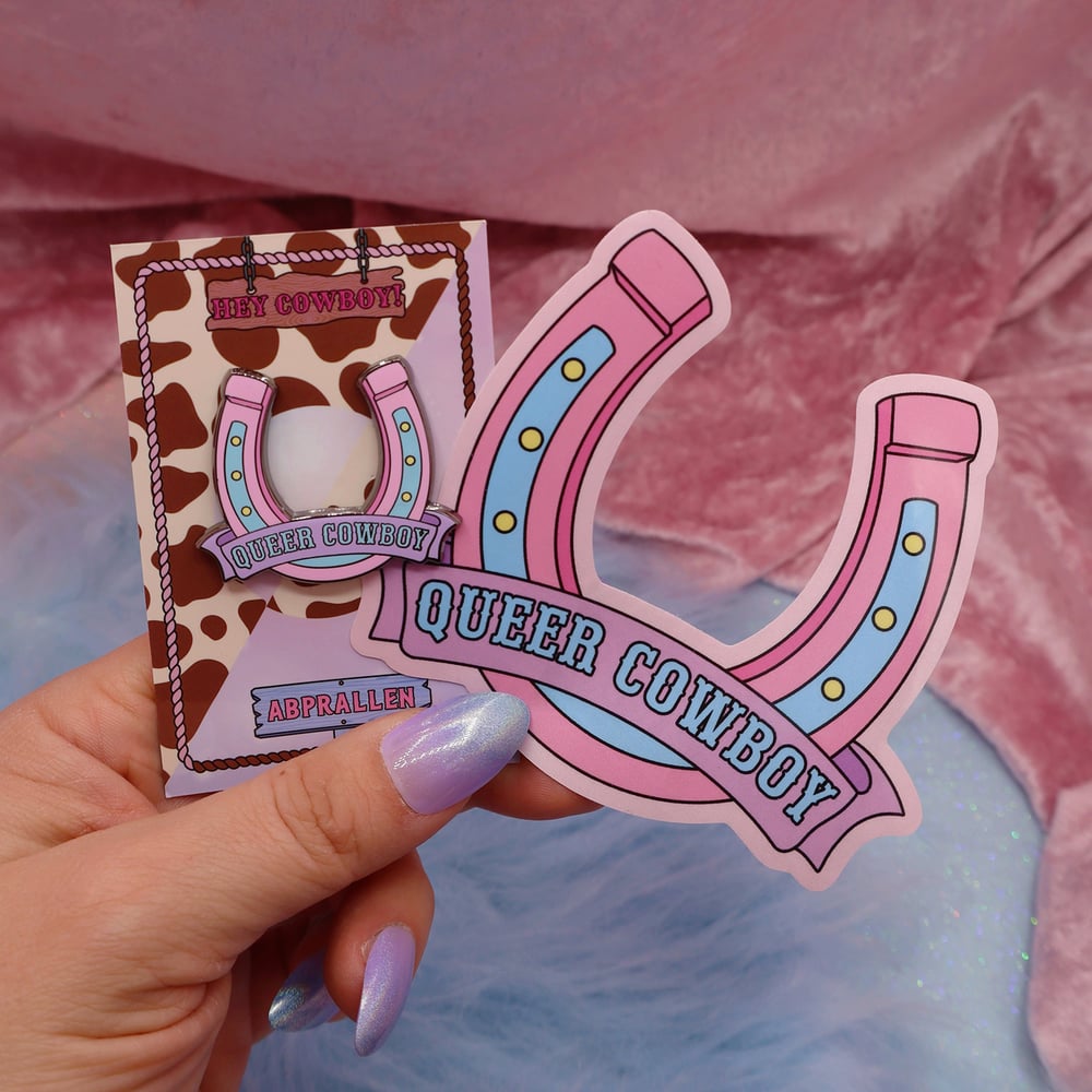 Image of Queer Cowboy Enamel Pin Abprallen x Hey Cowboy