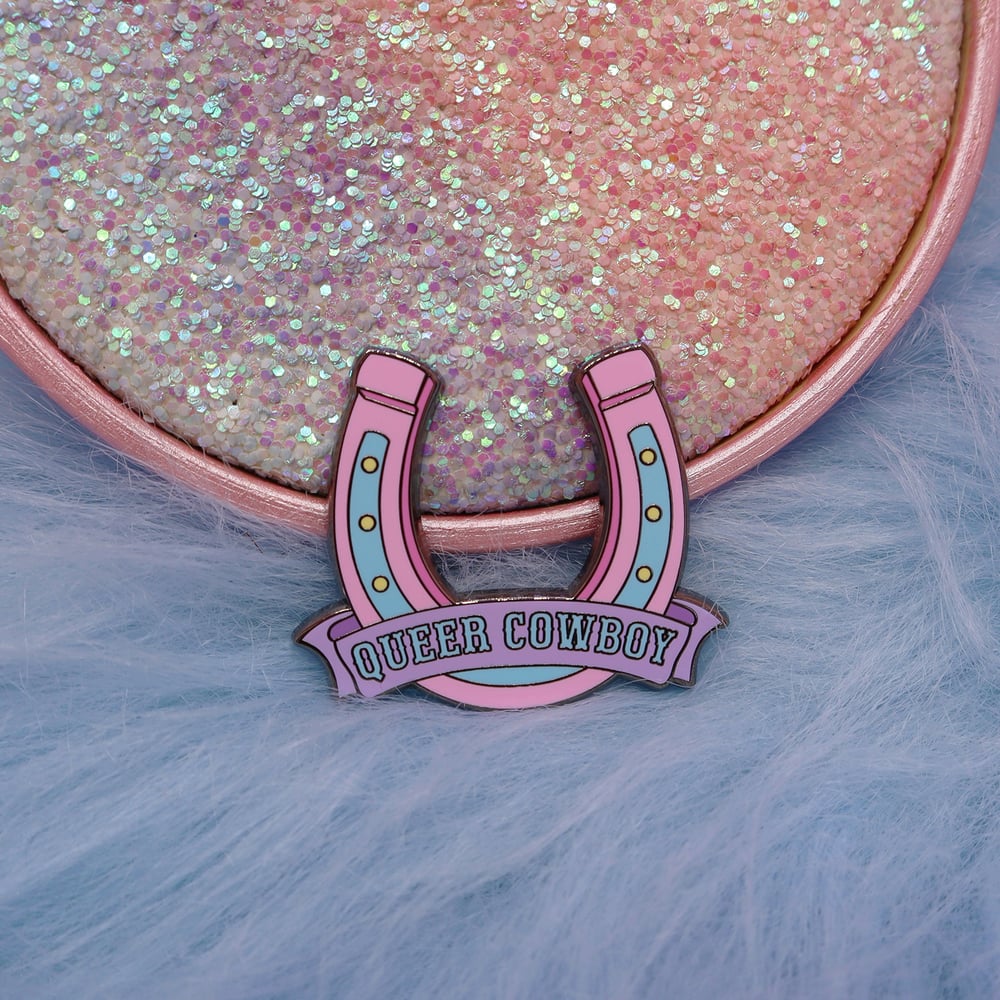 Image of Queer Cowboy Enamel Pin Abprallen x Hey Cowboy