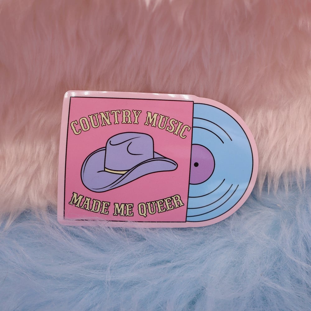 Image of Country Music Made Me Queer Large Vinyl Sticker