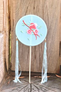 Image 2 of Museum Co-branded Chinese Traditional Handmade Silk Woven Fan - Pomegranate