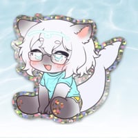 Image 1 of  chadol furry glitter sticker 3in