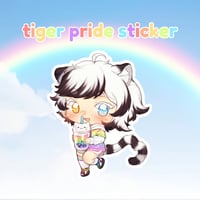 Image 1 of  pride tiger holographic sticker 2024