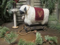 Image 2 of #3... Olde Valentine Vignette~ Sheep Pull Toy ~ Tree ~ Hearts ~