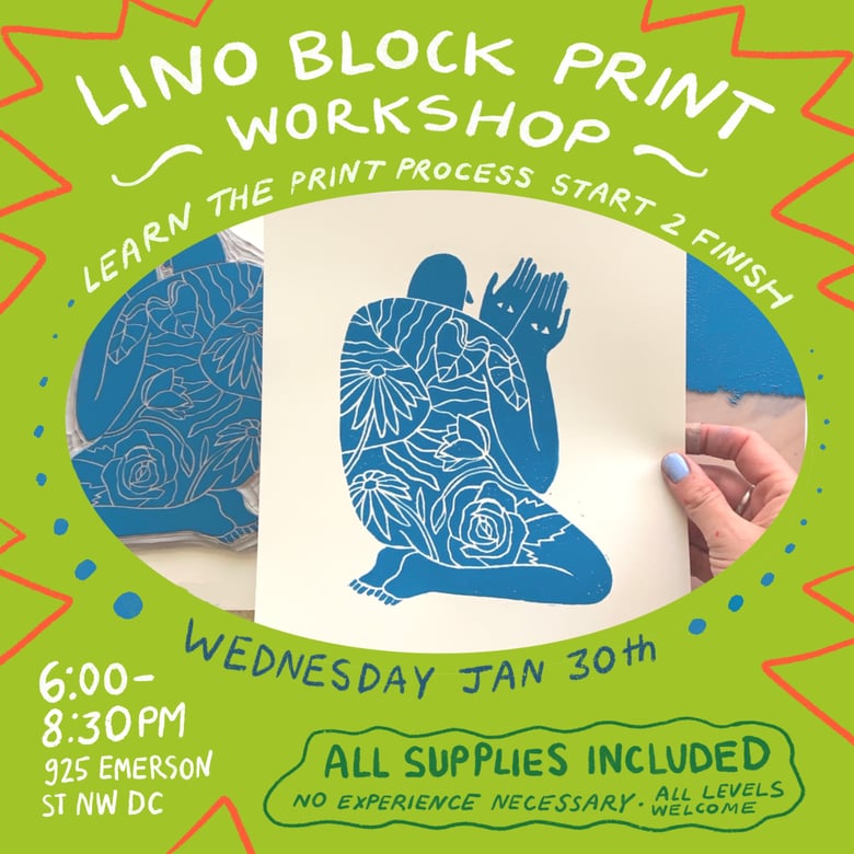 Image of Lino Block Class Wednesday Jan 29th