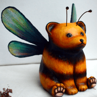 Image 2 of Bumblebee Bear Paper Mache Sculpture