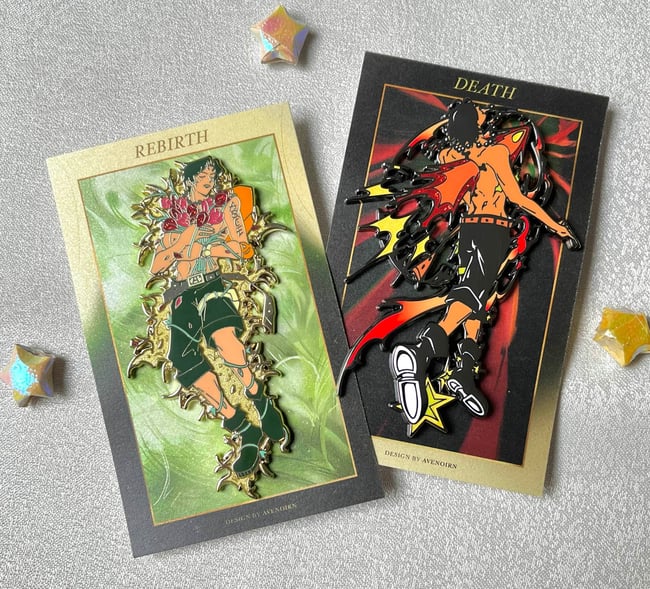 DEATH AND REBIRTH - Ace Pin & Sticker Set