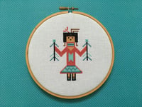 Image 1 of Native American Navajo Yei Cross Stitch Pattern PDF 