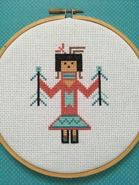 Image 2 of Native American Navajo Yei Cross Stitch Pattern PDF 