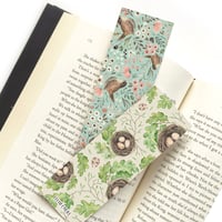 Image 1 of Double sided Floral wren bookmark