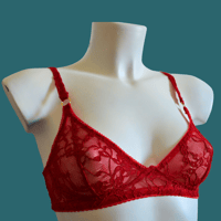 Image 2 of The AMORE TOUCH bra & VENUS thong berry red lace lingerie set