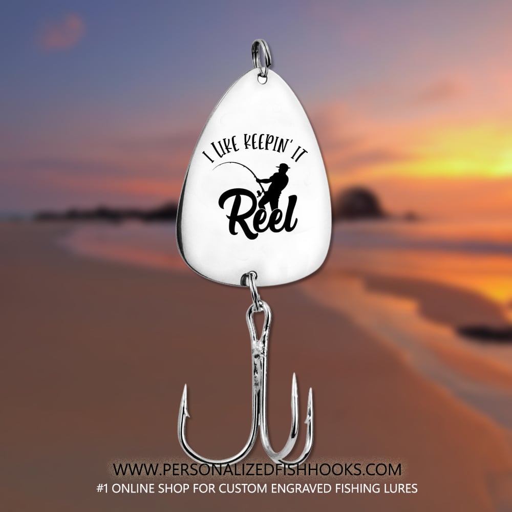 Image of Fish Hook Engraved with "I Like Keeping It Reel" – Fun Personalized Fishing Gift