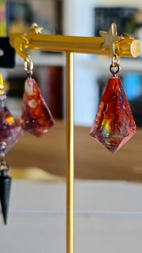 Image 2 of Death of a Star galaxy dice earrings