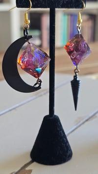 Image 1 of Death of a Star galaxy dice earrings