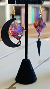 Image 5 of Death of a Star galaxy dice earrings