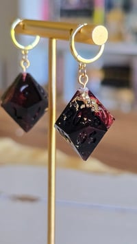 Image 4 of Vampiric Elegance d10 dice earrings