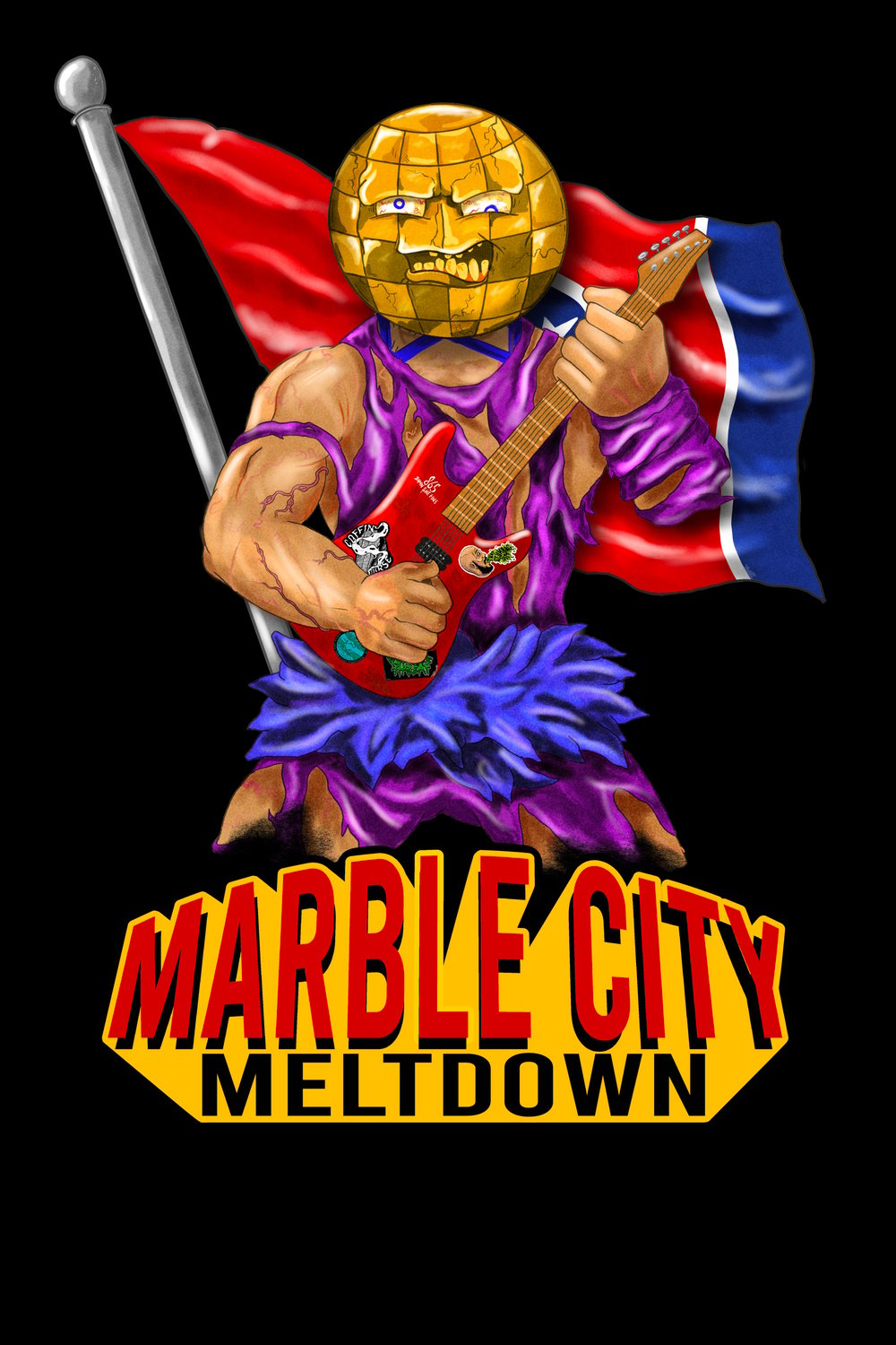 MARBLE CITY MELTDOWN - BLACK  T-SHIRT