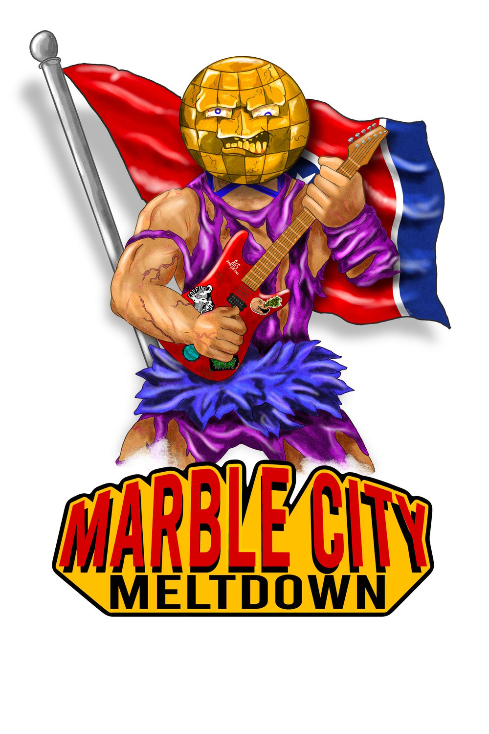 MARBLE CITY MELTDOWN - WHITE T-SHIRT