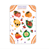 Image 2 of FRUITY CROWS sticker sheet