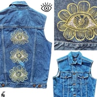 Eye Blossom Denim Vest