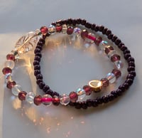 Image 2 of Set of 2 /Valentine's bracelet set/Stacking bracelets/Layering bracelets/Purple/Valentine's Day 