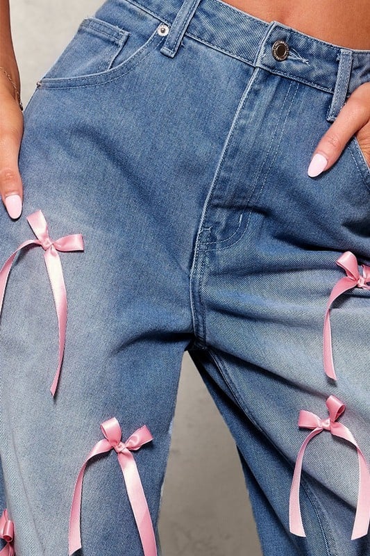 Image of Ribbon Denim Jeans 