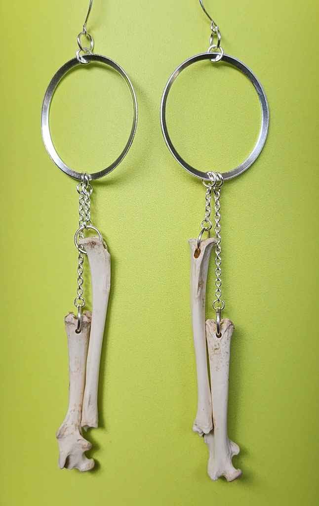 Image of squirrel bone circle earrings