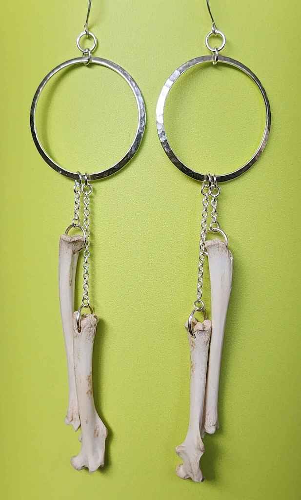 Image of squirrel bone circle earrings