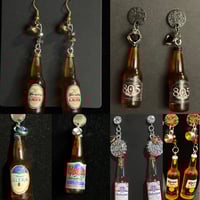 Image 2 of beer bottle mini dangle earrings 
