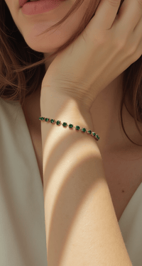 Image 1 of Full Court Tennis Bracelet | Emerald Green