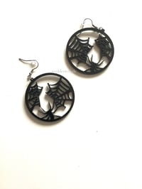 Image 1 of Creepy Cobweb Earrings Acrylic Jewellery Handmade Halloween Horror Spooky 