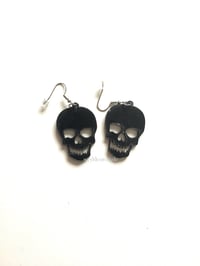 Image 2 of Sinister Skull Earrings Acrylic Jewellery Handmade Halloween Horror Spooky