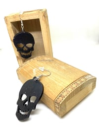 Image 3 of Sinister Skull Earrings Acrylic Jewellery Handmade Halloween Horror Spooky