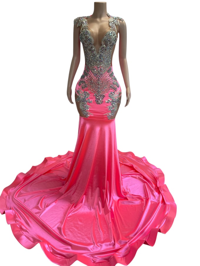 Image of PRE MADE PINK PROM GOWN 