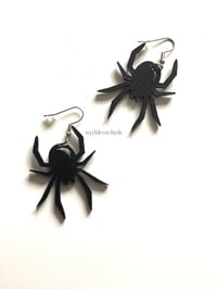 Image 1 of Scary Spider Earrings Acrylic Jewellery Handmade Halloween Horror Spooky