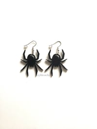Image 2 of Scary Spider Earrings Acrylic Jewellery Handmade Halloween Horror Spooky