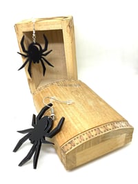 Image 3 of Scary Spider Earrings Acrylic Jewellery Handmade Halloween Horror Spooky