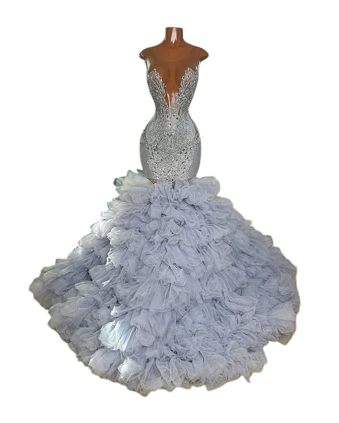 Image of PRE MADE SLIVER PROM DRESS
