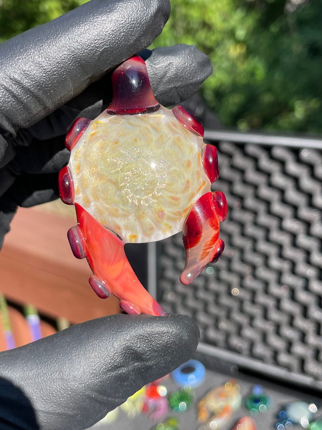 Image of Red horned pendant 
