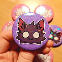 Image 3 of OwO UwU Cats 1.75 Inch Holographic Pin Buttons