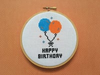 Image 1 of Happy Birthday Cross Stitch Pattern PDF